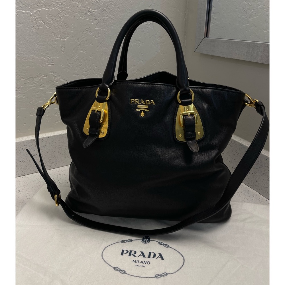 Black Soft Leather Prada Bag